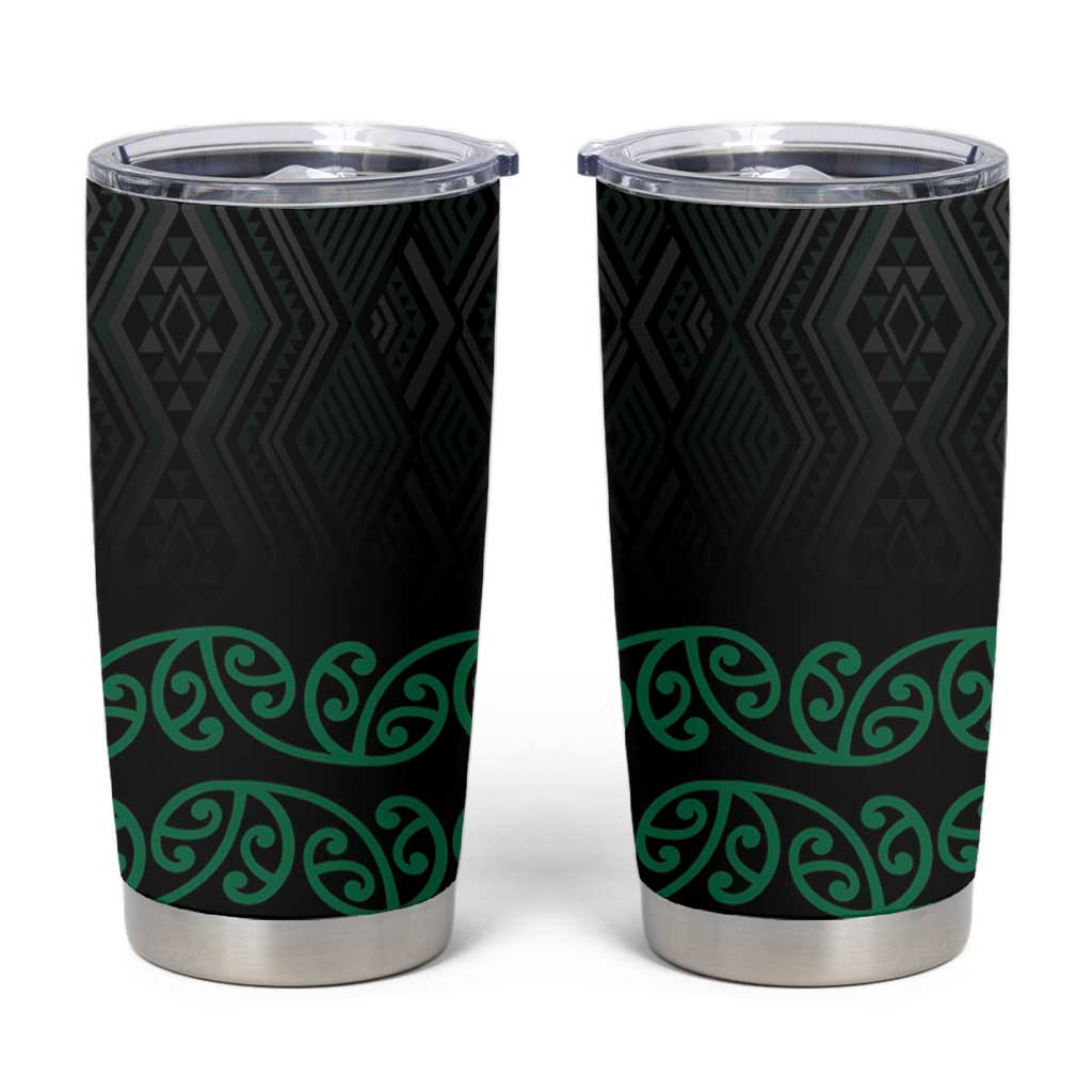 Maori Taniko Patterns Tumbler Cup Pounamu Niho Taniwha Mix Paatiki Motifs