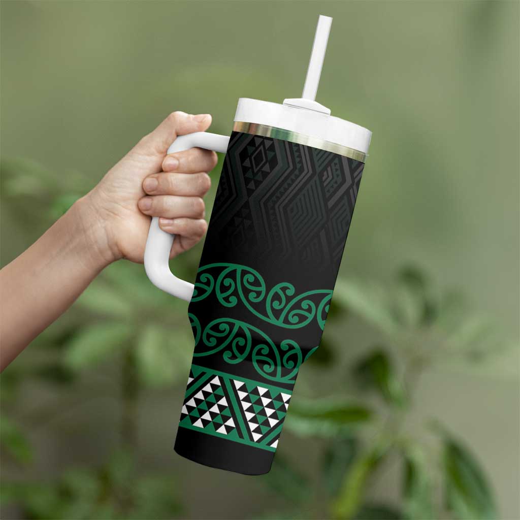 Maori Taniko Patterns Tumbler With Handle Pounamu Niho Taniwha Mix Paatiki Motifs