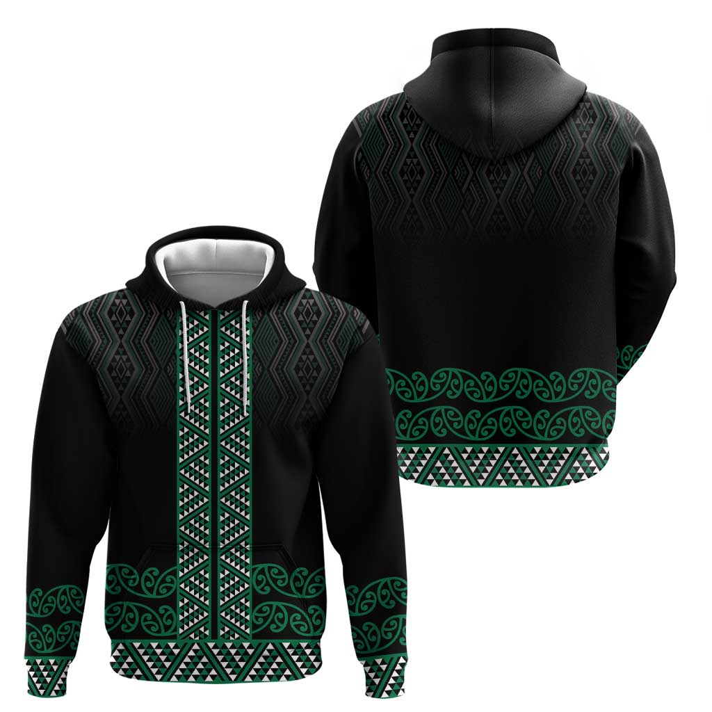 Maori Taniko Patterns Zip Hoodie Pounamu Niho Taniwha Mix Paatiki Motifs
