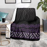 Maori Taniko Patterns Blanket Purple Niho Taniwha Mix Paatiki Motifs