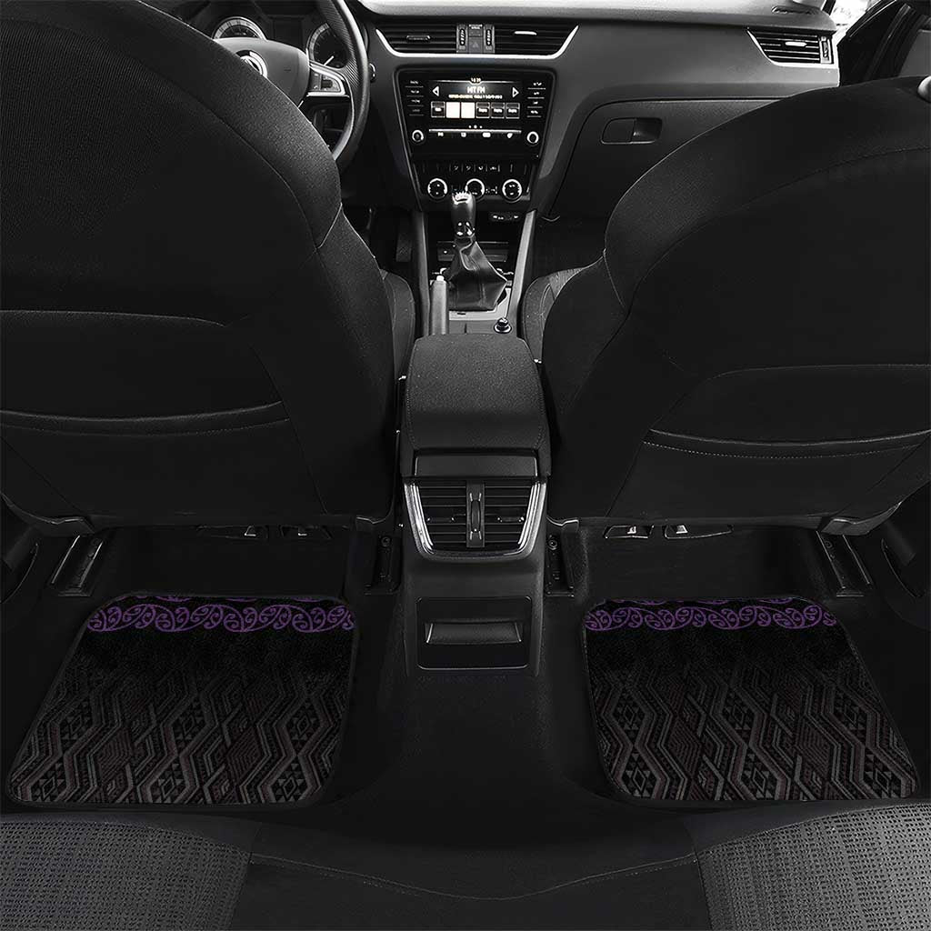 Maori Taniko Patterns Car Mats Purple Niho Taniwha Mix Paatiki Motifs