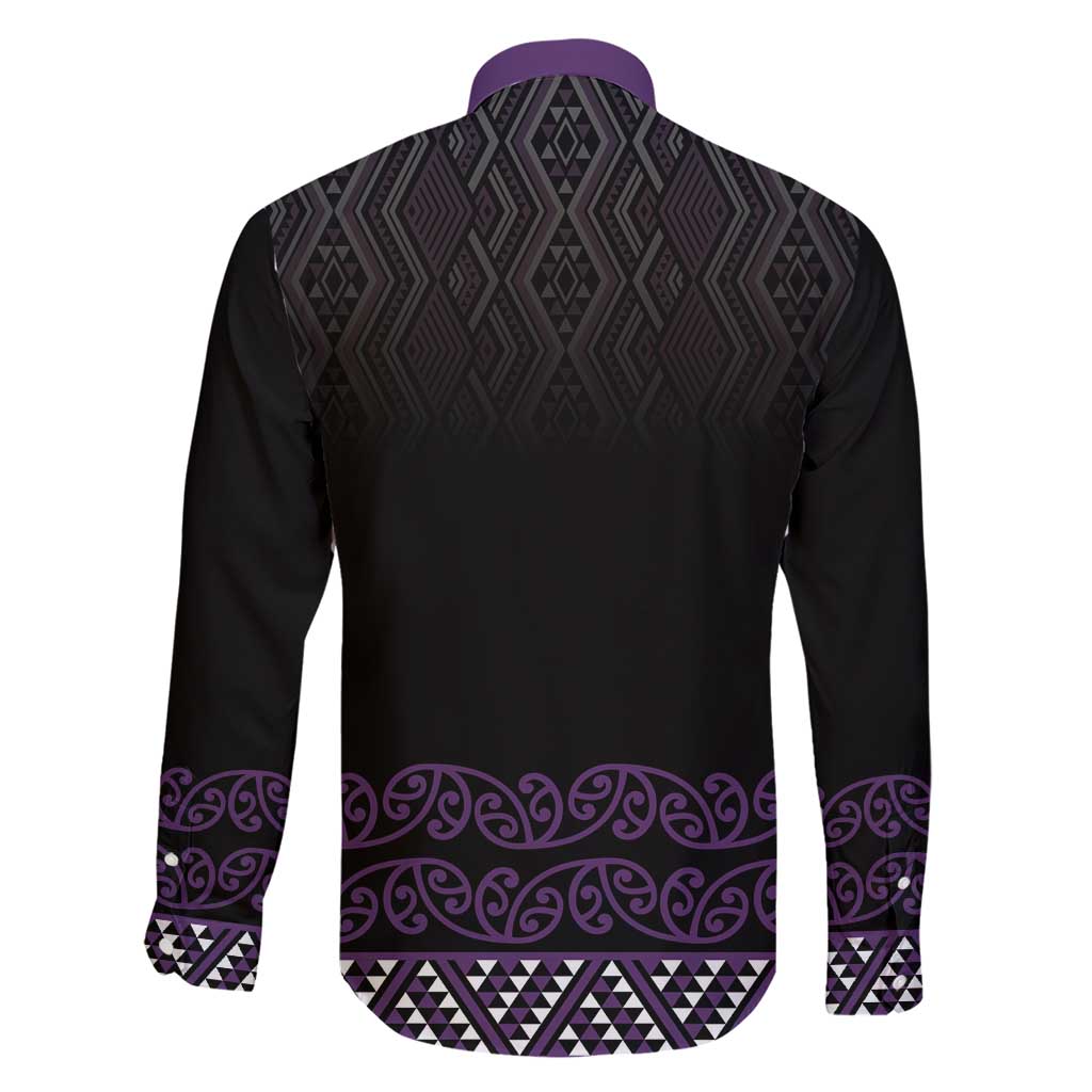 Maori Taniko Patterns Family Matching Short Sleeve Bodycon Dress and Hawaiian Shirt Purple Niho Taniwha Mix Paatiki Motifs