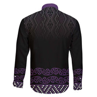 Maori Taniko Patterns Family Matching Short Sleeve Bodycon Dress and Hawaiian Shirt Purple Niho Taniwha Mix Paatiki Motifs