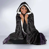 Maori Taniko Patterns Hooded Blanket Purple Niho Taniwha Mix Paatiki Motifs LT7 - Polynesian Pride