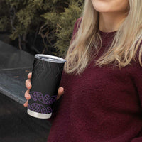 Maori Taniko Patterns Tumbler Cup Purple Niho Taniwha Mix Paatiki Motifs