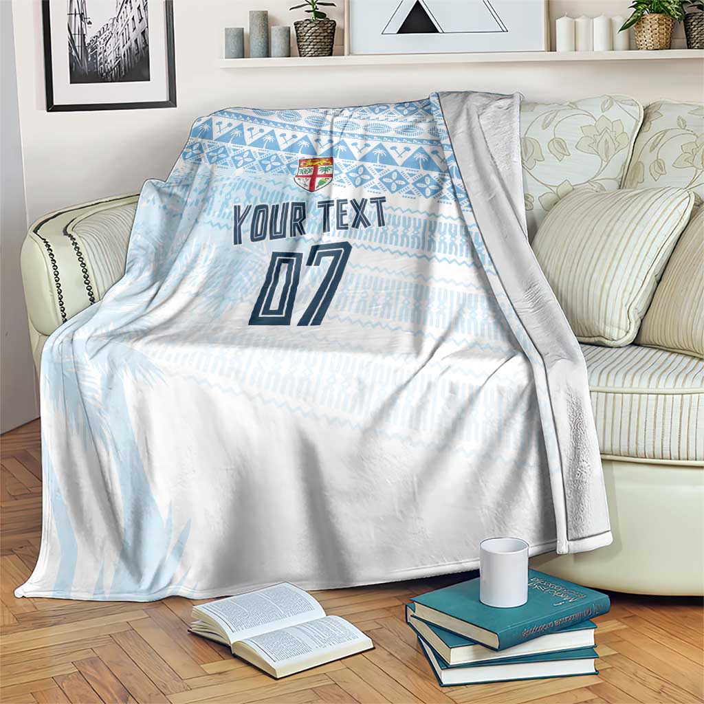 Fiji Rugby Custom Kaiviti Masi Blanket Turquoise - Polynesian Pride