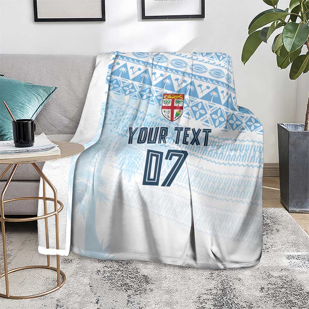 Fiji Rugby Custom Kaiviti Masi Blanket Turquoise - Polynesian Pride