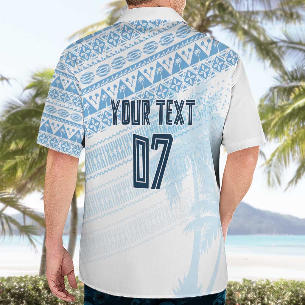 Fiji Rugby Custom Kaiviti Masi Hawaiian Shirt Turquoise - Polynesian Pride