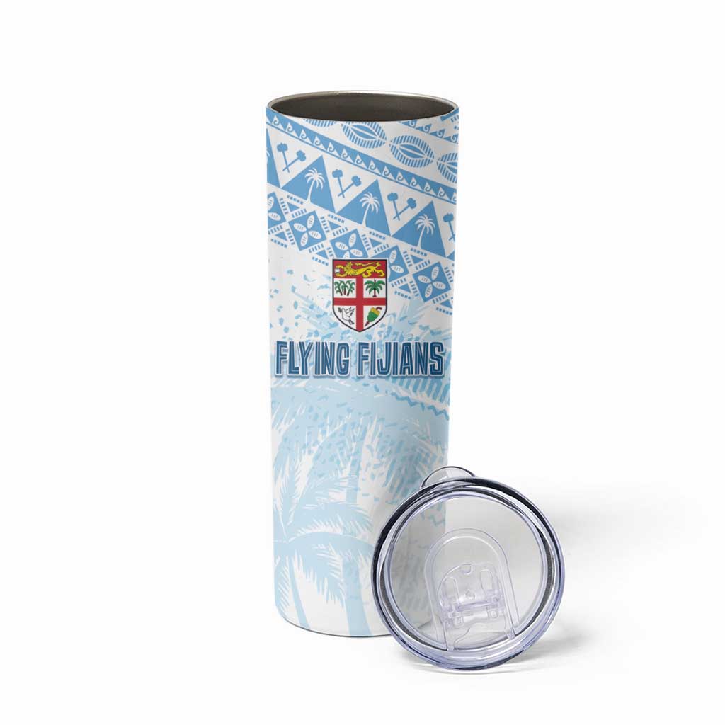 Fiji Rugby Custom Kaiviti Masi Skinny Tumbler Turquoise - Polynesian Pride