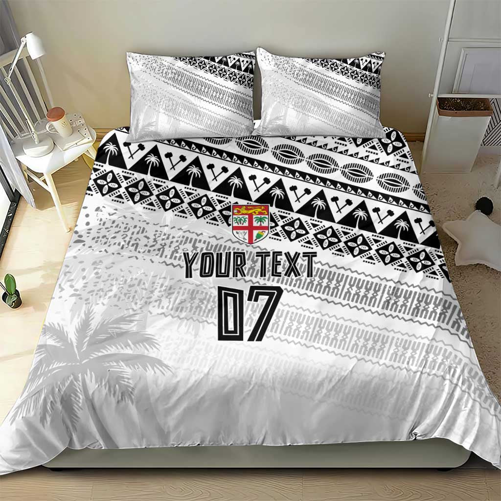 Fiji Rugby Custom Kaiviti Masi Bedding Set Black - Polynesian Pride