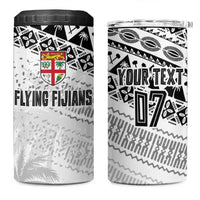 Fiji Rugby Custom Kaiviti Masi 4 in 1 Can Cooler Tumbler Black - Polynesian Pride