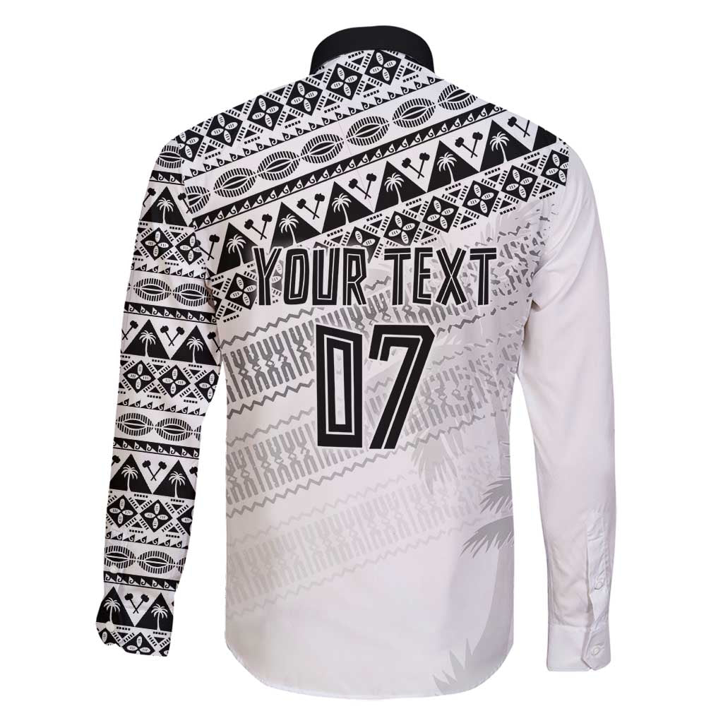 Fiji Rugby Custom Kaiviti Masi Family Matching Long Sleeve Bodycon Dress and Hawaiian Shirt Black - Polynesian Pride