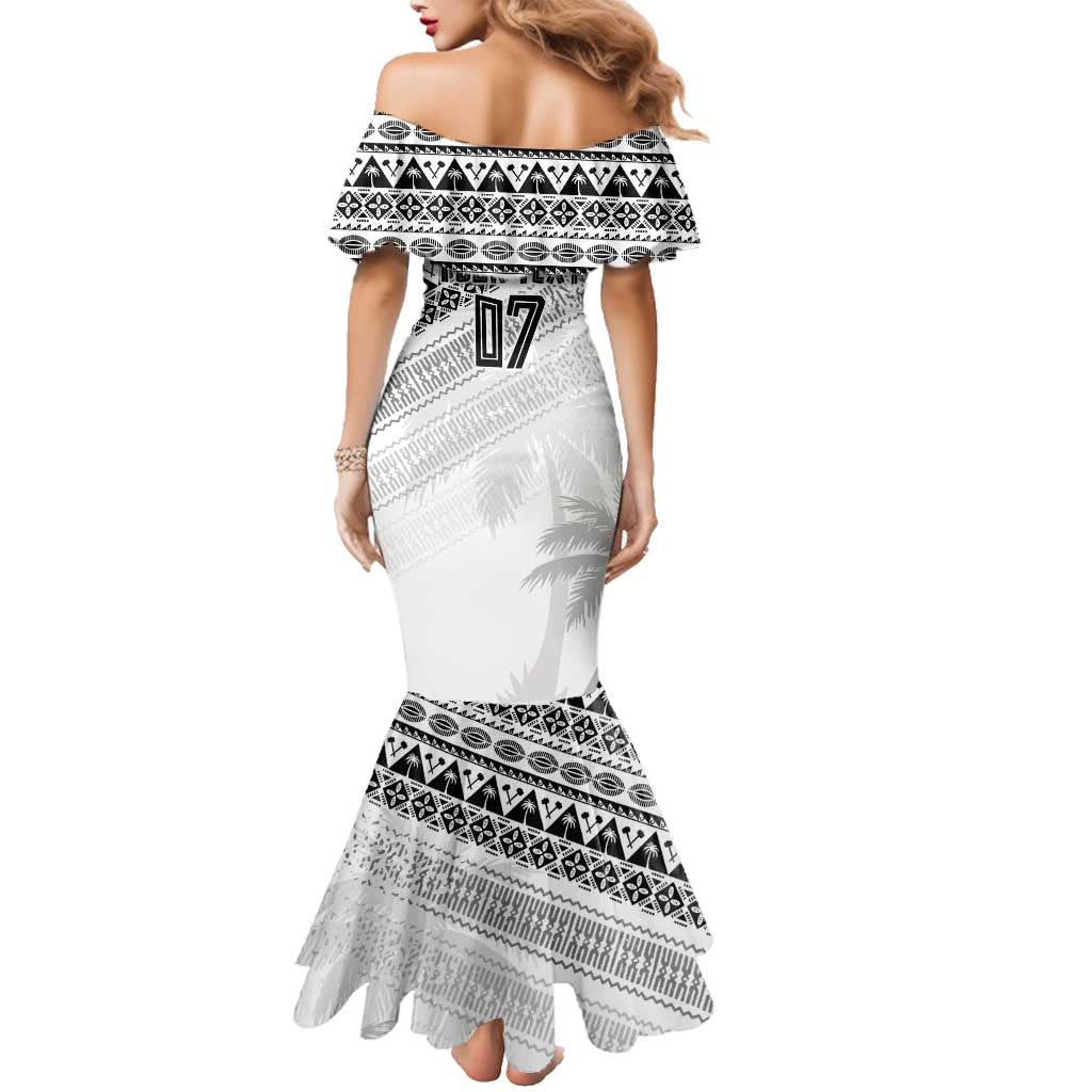 Fiji Rugby Custom Kaiviti Masi Family Matching Mermaid Dress and Hawaiian Shirt Black - Polynesian Pride