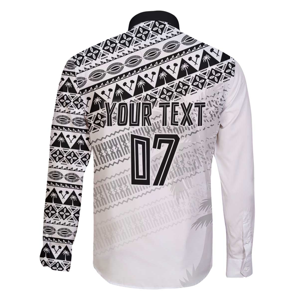 Fiji Rugby Custom Kaiviti Masi Family Matching Off The Shoulder Long Sleeve Dress and Hawaiian Shirt Black - Polynesian Pride