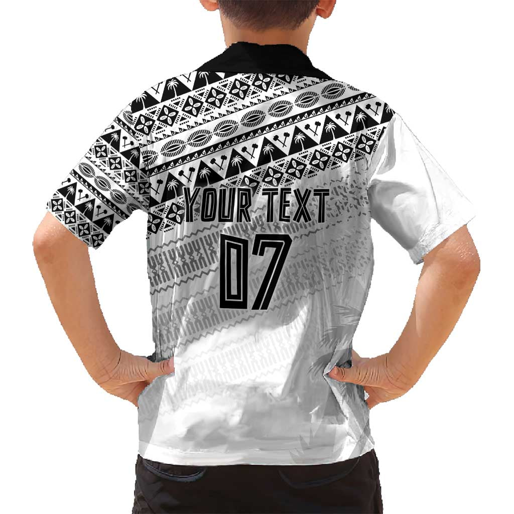 Fiji Rugby Custom Kaiviti Masi Family Matching Puletasi and Hawaiian Shirt Black - Polynesian Pride