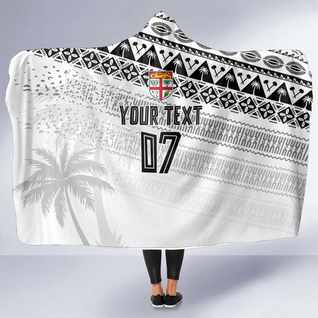 Fiji Rugby Custom Kaiviti Masi Hooded Blanket Black - Polynesian Pride