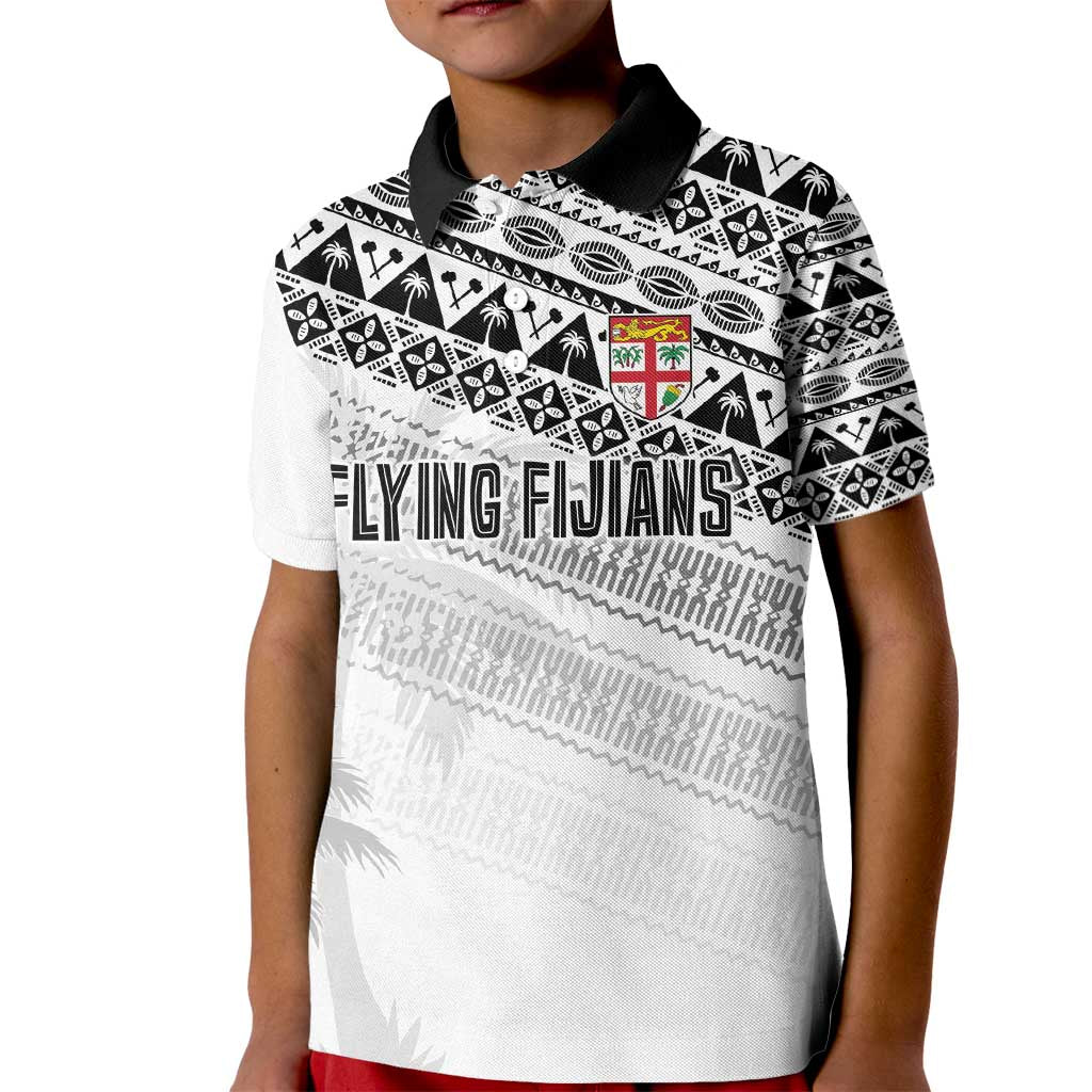 Fiji Rugby Custom Kaiviti Masi Kid Polo Shirt Black - Polynesian Pride