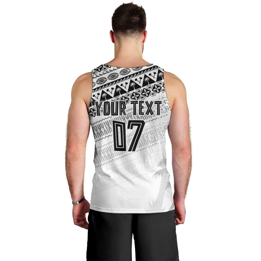 Fiji Rugby Custom Kaiviti Masi Men Tank Top Black - Polynesian Pride