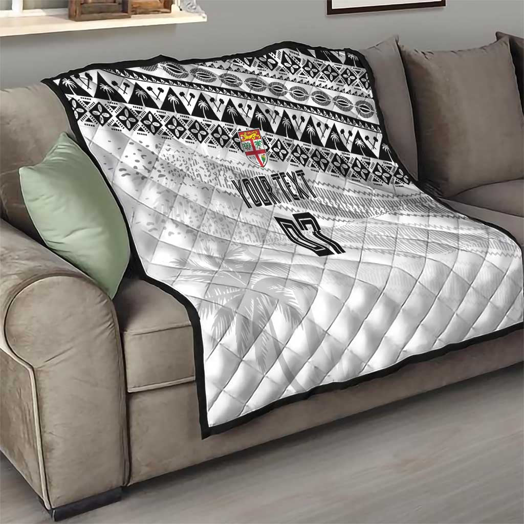 Fiji Rugby Custom Kaiviti Masi Quilt Black - Polynesian Pride