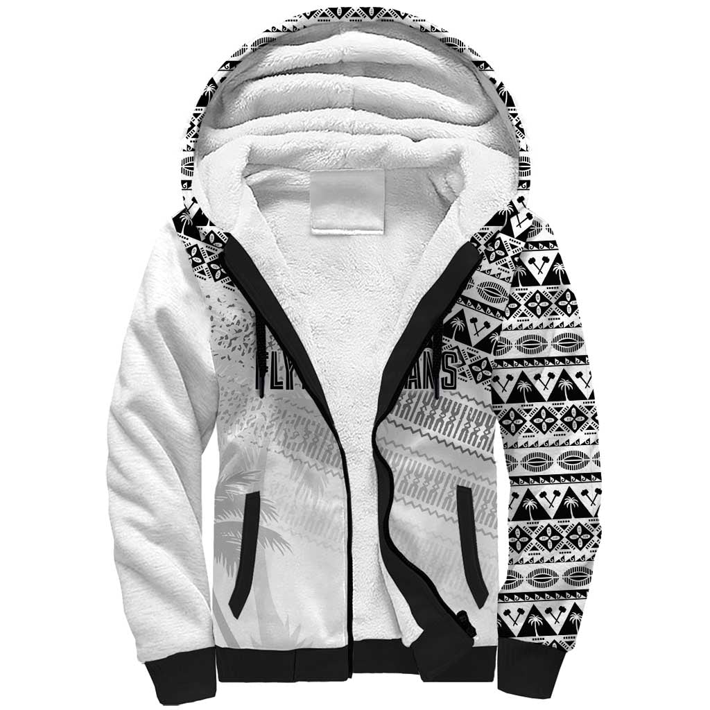 Fiji Rugby Custom Kaiviti Masi Sherpa Hoodie Black - Polynesian Pride