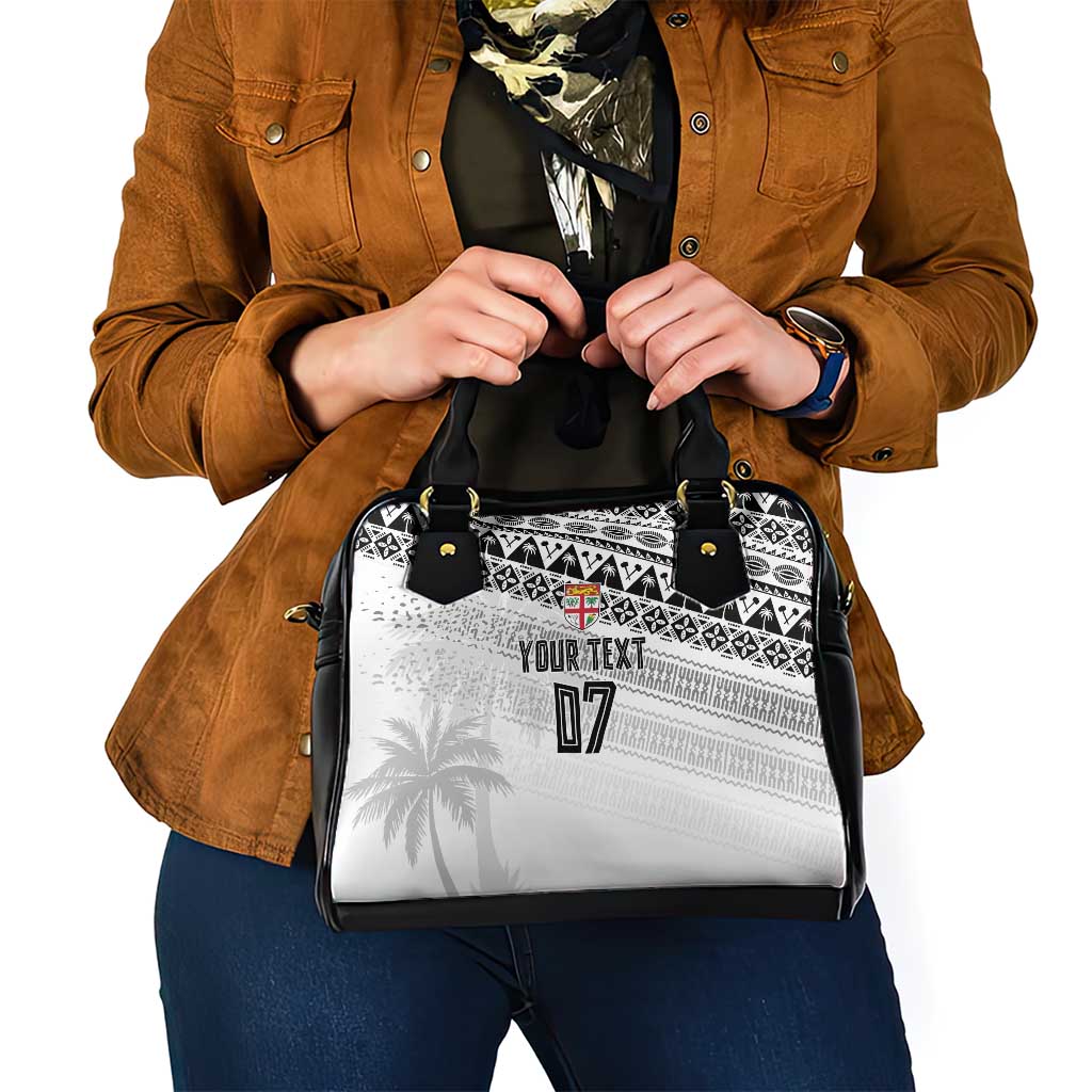 Fiji Rugby Custom Kaiviti Masi Shoulder Handbag Black - Polynesian Pride