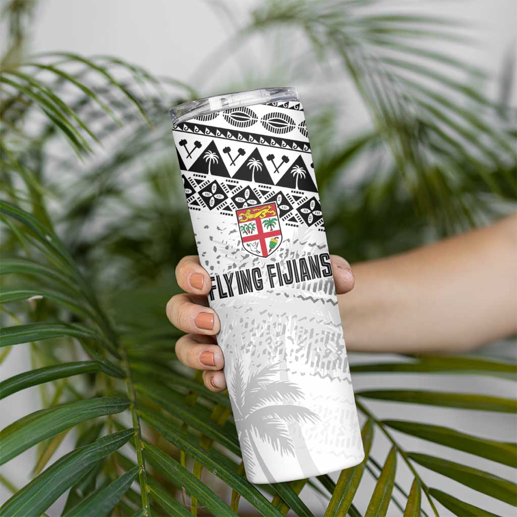 Fiji Rugby Custom Kaiviti Masi Skinny Tumbler Black - Polynesian Pride