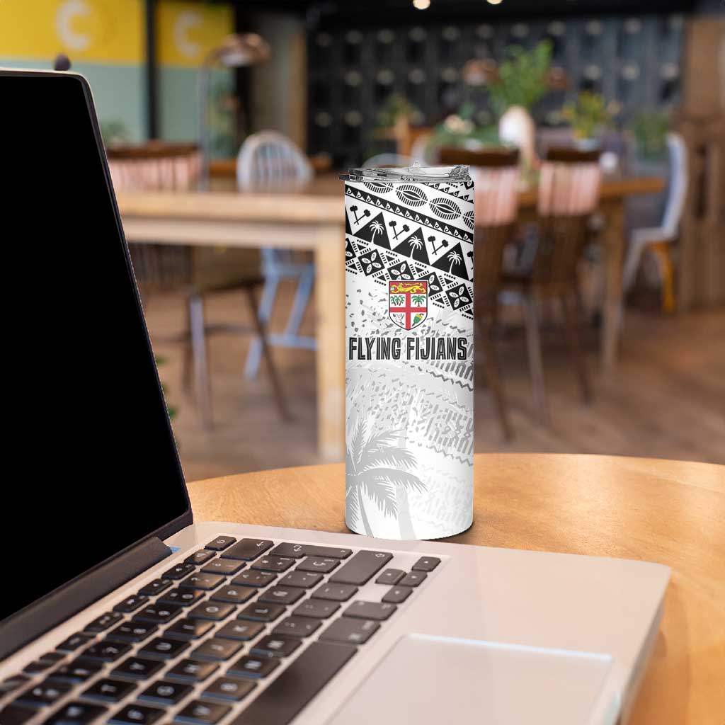 Fiji Rugby Custom Kaiviti Masi Skinny Tumbler Black - Polynesian Pride