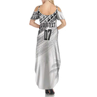Fiji Rugby Custom Kaiviti Masi Summer Maxi Dress Black - Polynesian Pride