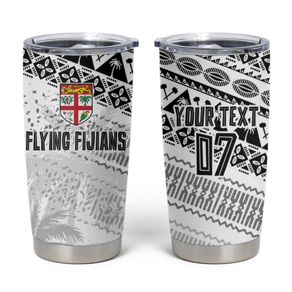 Fiji Rugby Custom Kaiviti Masi Tumbler Cup Black - Polynesian Pride