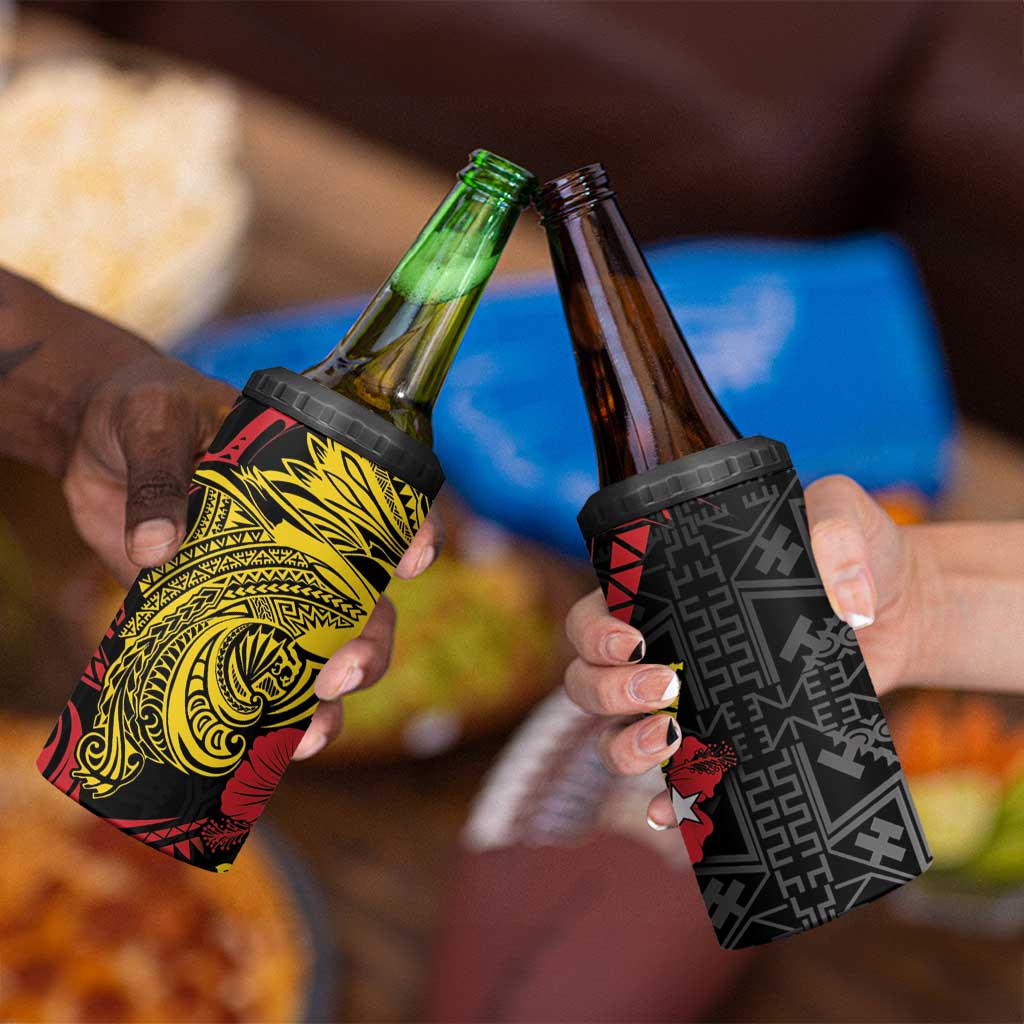 Papua New Guinea 49th Independence Day 4 in 1 Can Cooler Tumbler Motuan Revareva Bird-of-Paradise