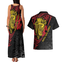 Papua New Guinea 49th Independence Day Couples Matching Tank Maxi Dress and Hawaiian Shirt Motuan Revareva Bird-of-Paradise