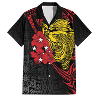 Papua New Guinea 49th Independence Day Family Matching Off Shoulder Short Dress and Hawaiian Shirt Motuan Revareva Bird-of-Paradise