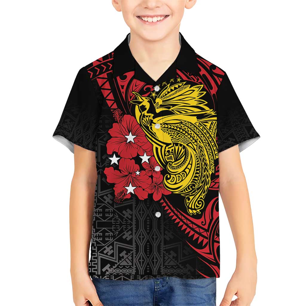 Papua New Guinea 49th Independence Day Family Matching Short Sleeve Bodycon Dress and Hawaiian Shirt Motuan Revareva Bird-of-Paradise