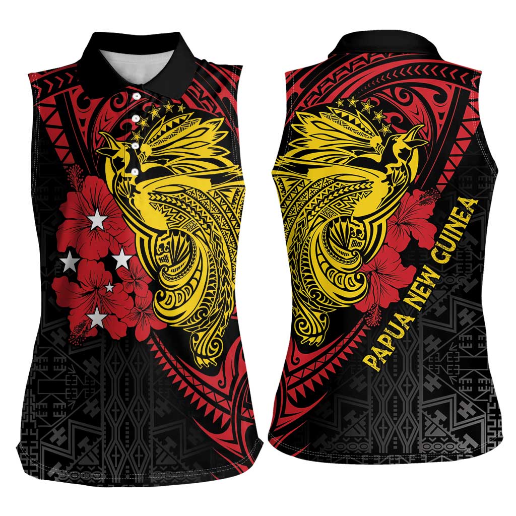 Papua New Guinea 49th Independence Day Women Sleeveless Polo Shirt Motuan Revareva Bird-of-Paradise