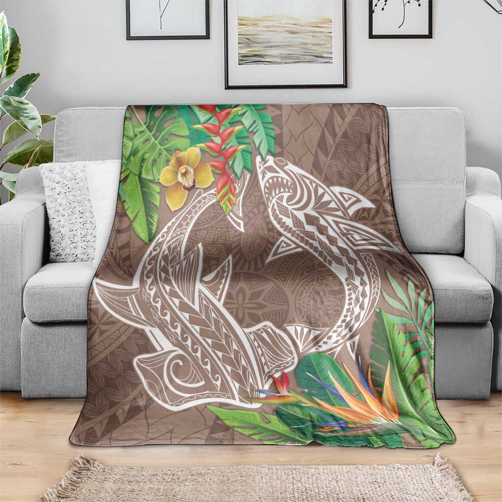 Polynesia Blanket Sharks Duo Tropical Brown