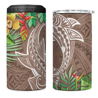 Polynesia 4 in 1 Can Cooler Tumbler Sharks Duo Tropical Brown