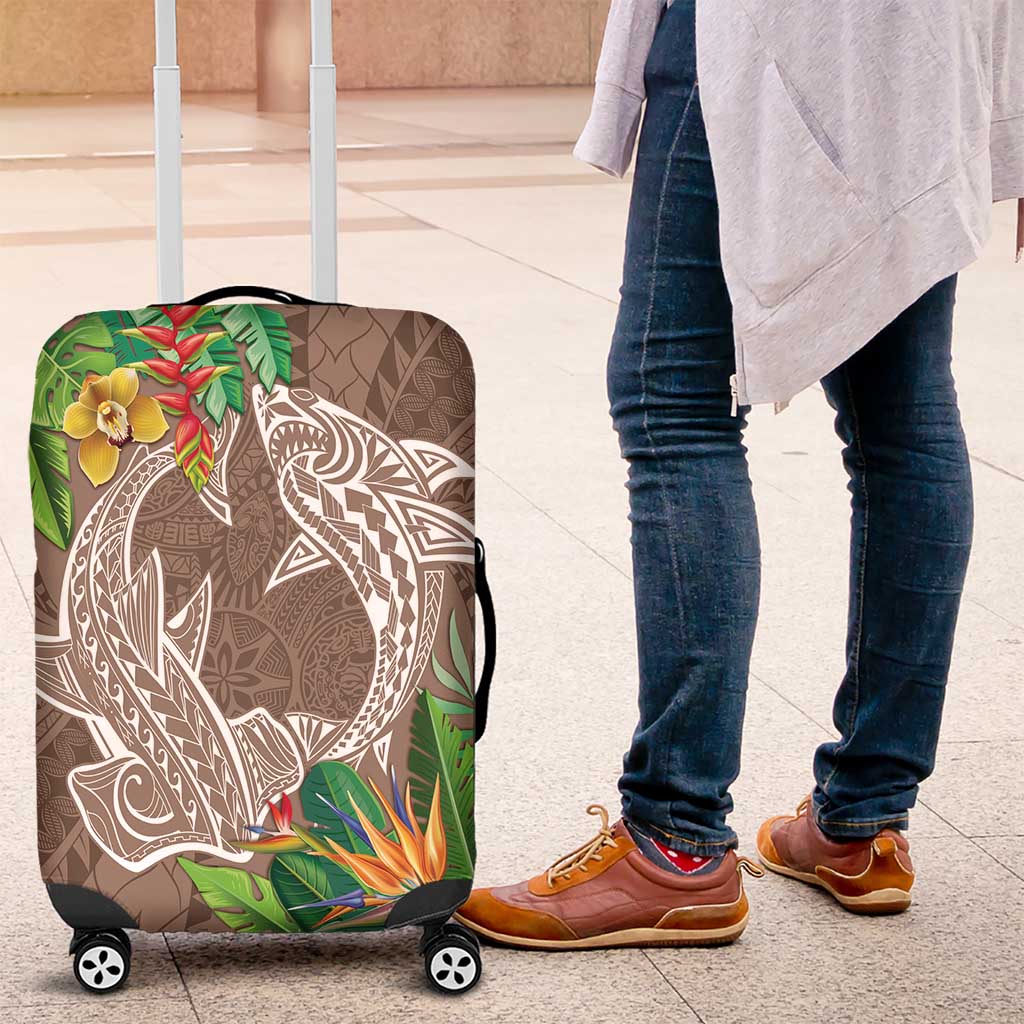 Polynesia Luggage Cover Sharks Duo Tropical Brown LT7 Brown - Polynesian Pride