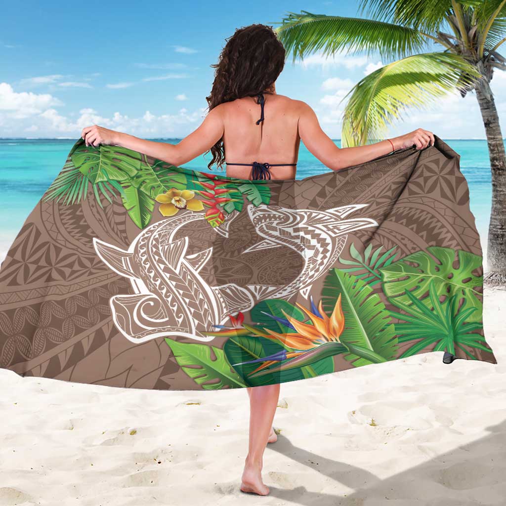 Polynesia Sarong Sharks Duo Tropical Brown