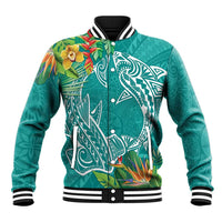 Polynesia Baseball Jacket Sharks Duo Tropical Teal