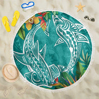Polynesia Beach Blanket Sharks Duo Tropical Teal