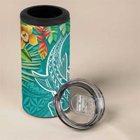 Polynesia 4 in 1 Can Cooler Tumbler Sharks Duo Tropical Teal