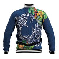 Polynesia Baseball Jacket Sharks Duo Tropical Navy