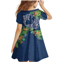 Polynesia Family Matching Mermaid Dress and Hawaiian Shirt Sharks Duo Tropical Navy