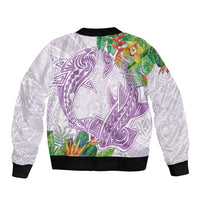 Polynesia Bomber Jacket Sharks Duo Tropical Lavender