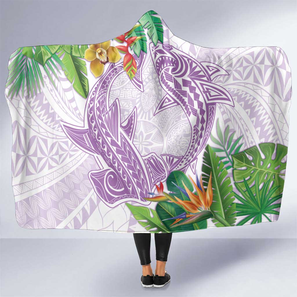 Polynesia Hooded Blanket Sharks Duo Tropical Lavender LT7 One Size Lavender - Polynesian Pride