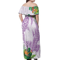 Polynesia Off Shoulder Maxi Dress Sharks Duo Tropical Lavender