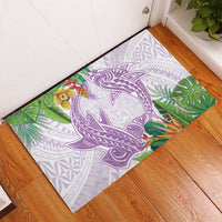 Polynesia Rubber Doormat Sharks Duo Tropical Lavender
