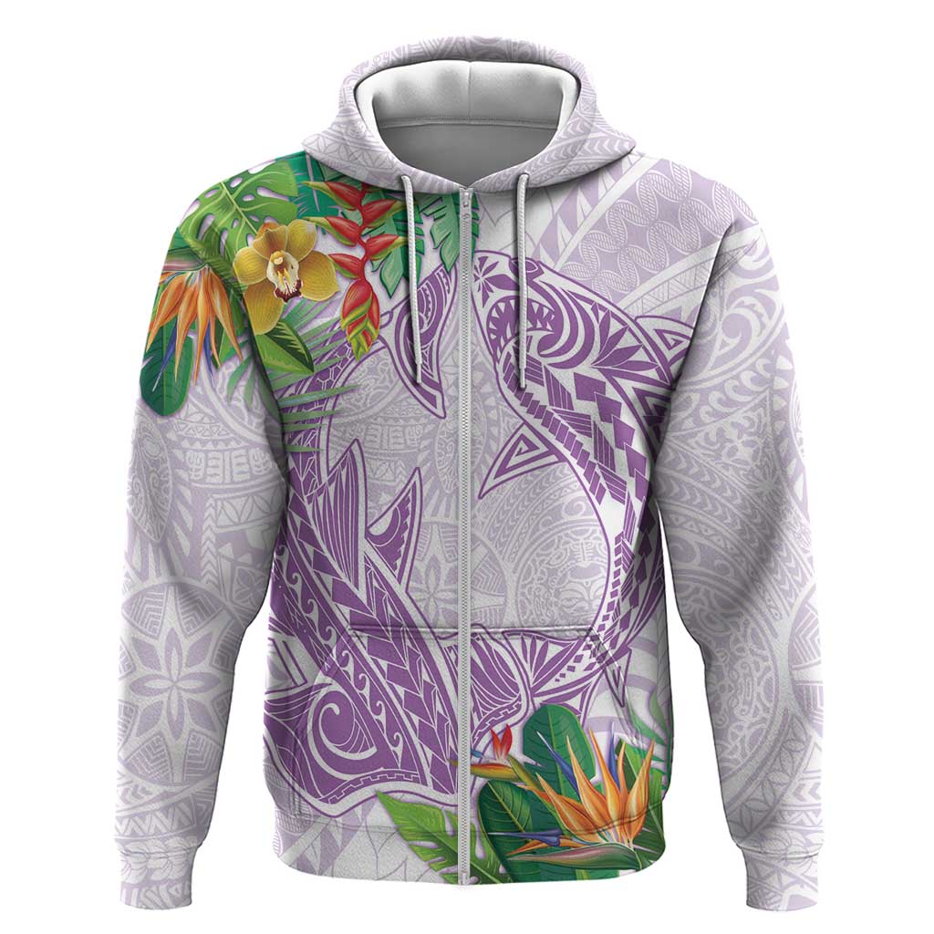 Polynesia Zip Hoodie Sharks Duo Tropical Lavender