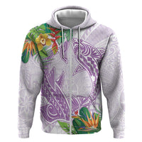 Polynesia Zip Hoodie Sharks Duo Tropical Lavender