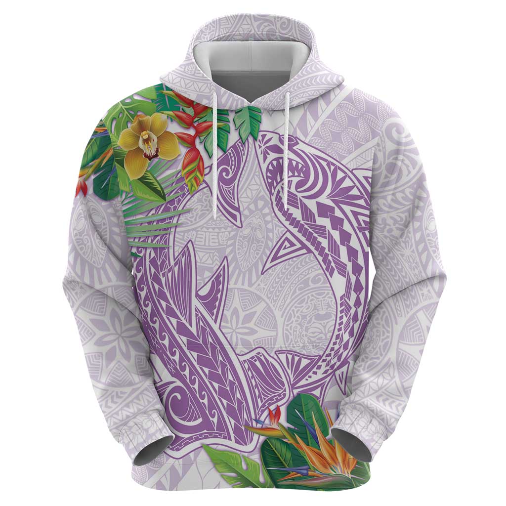 Polynesia Zip Hoodie Sharks Duo Tropical Lavender